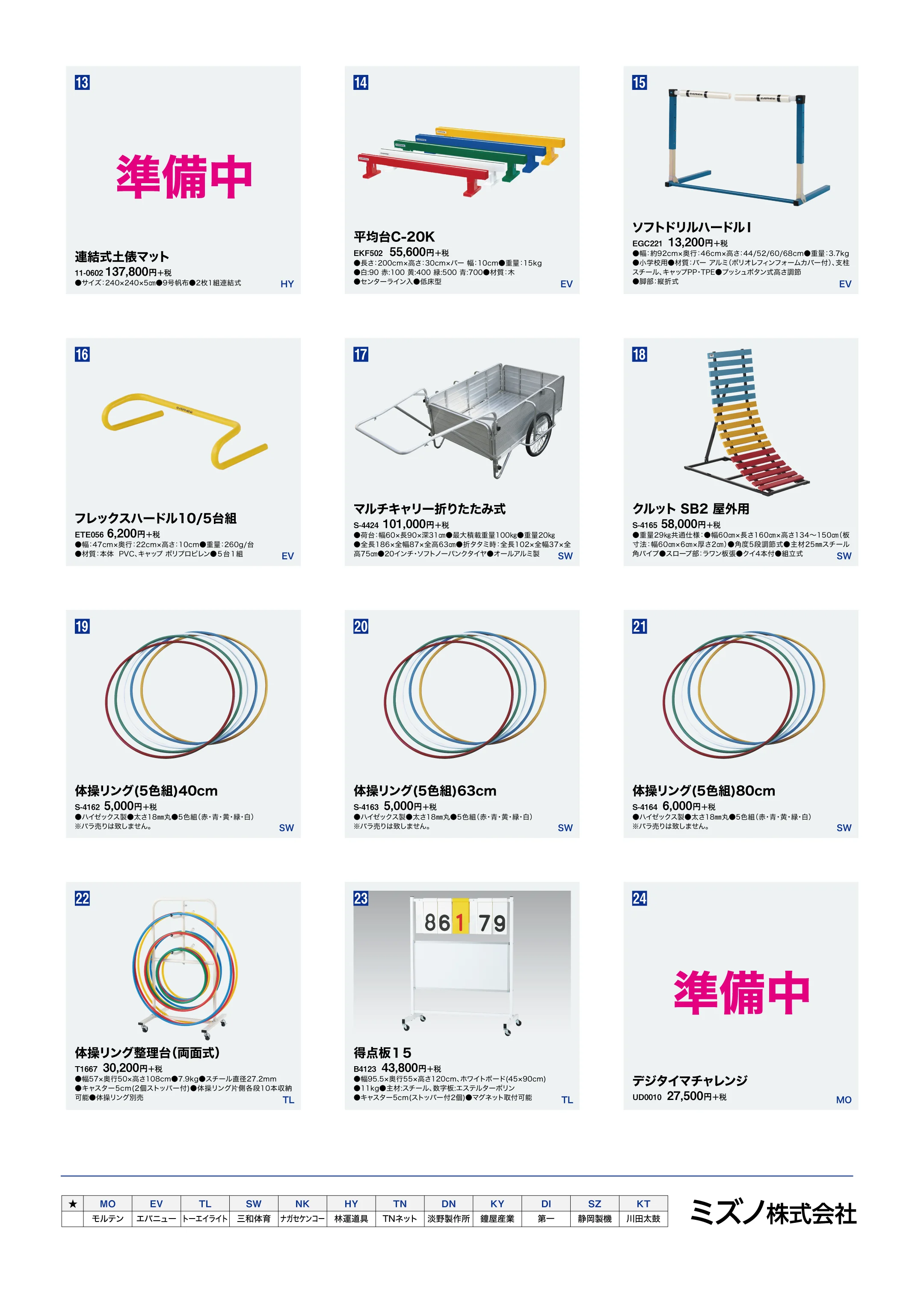 ミズノ ベルマーク 体育用品カタログ 2ページ目