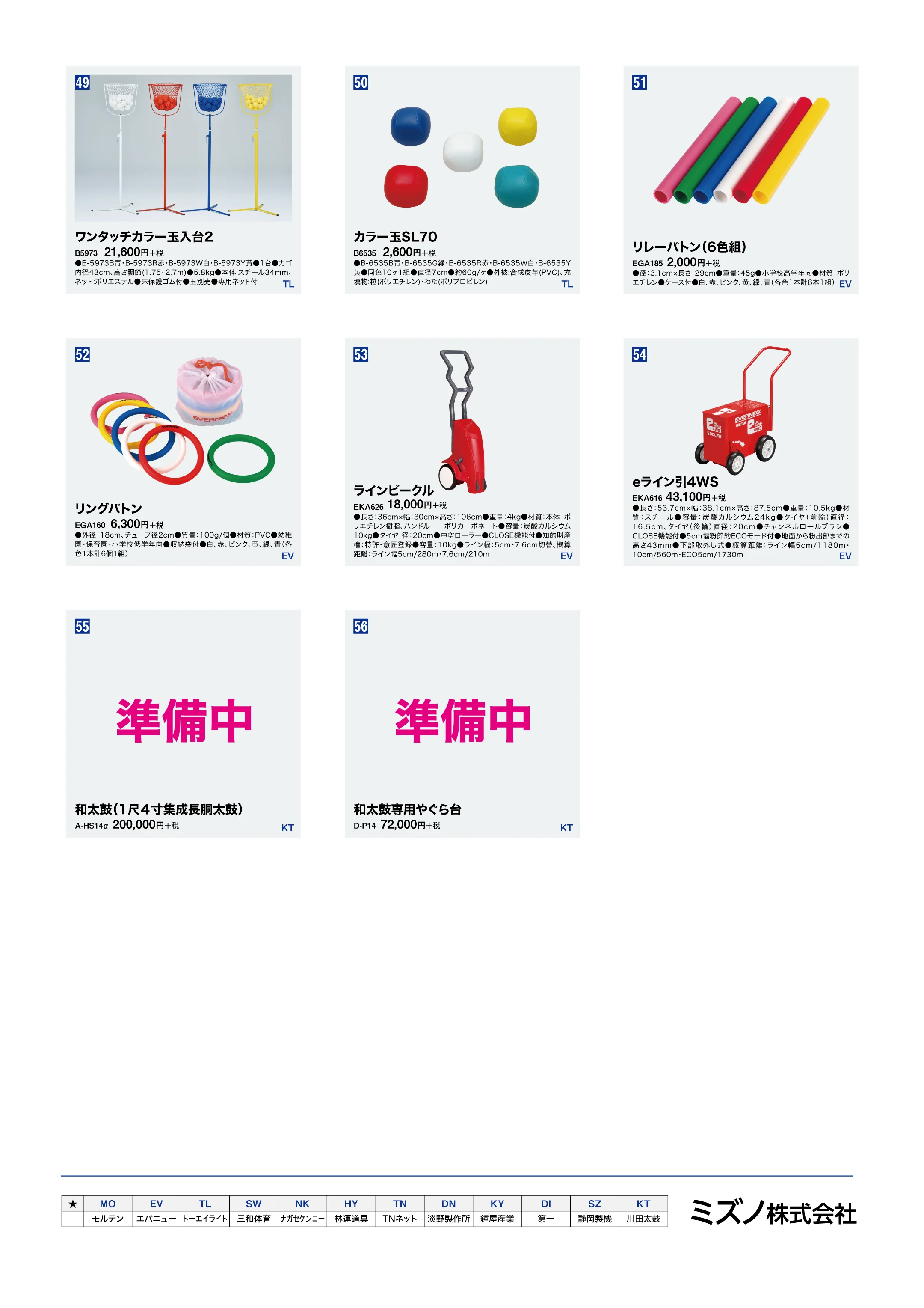 ミズノ ベルマーク 体育用品カタログ 5ページ目